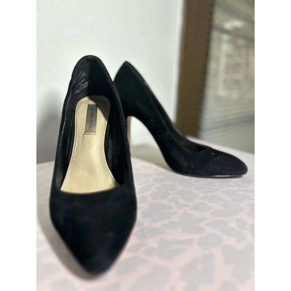 Saks Fifth Avenue Black Suede Heels - Picture 3 of 5